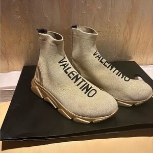 Valentino Melissa gold sock sneakers.